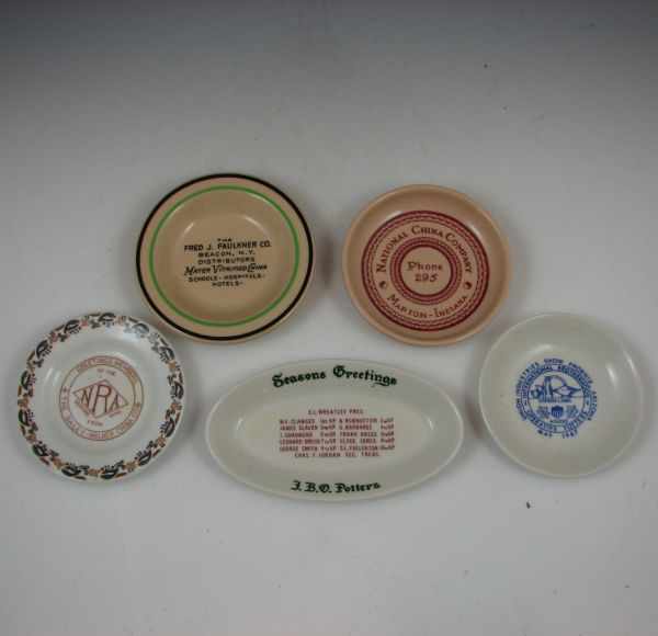 Appraisal: small dishes 's - 's all with pottery related advertising