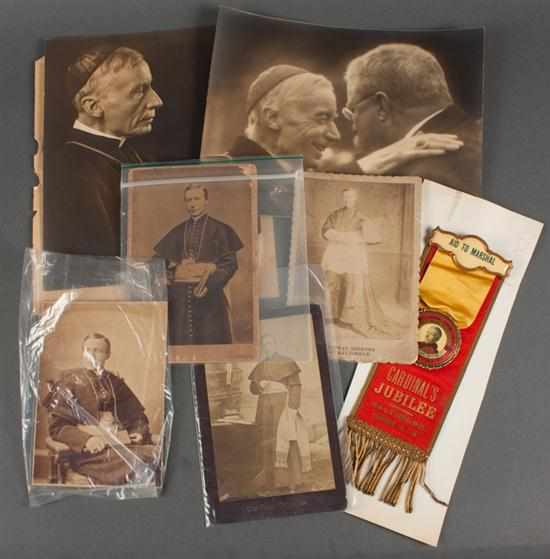 Appraisal: Photographs Seven vintage prints relating to Cardinal S Gibbons including