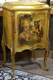 Appraisal: Louis XV style giltwood music cabinet Louis XV style giltwood