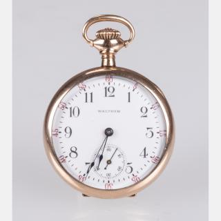 Appraisal: A Waltham Massachusetts kt Yellow Gold Plated Ladies Pocket Watch