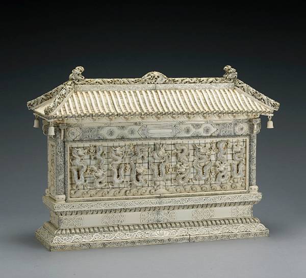 Appraisal: A large pieced ivory architectural model th Century Loosely based