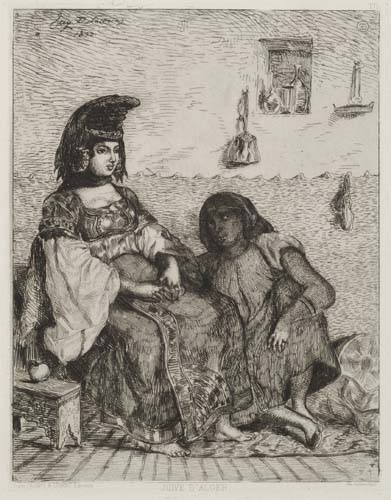 Appraisal: EUG NE DELACROIX Juive d' Alger Etching x mm x