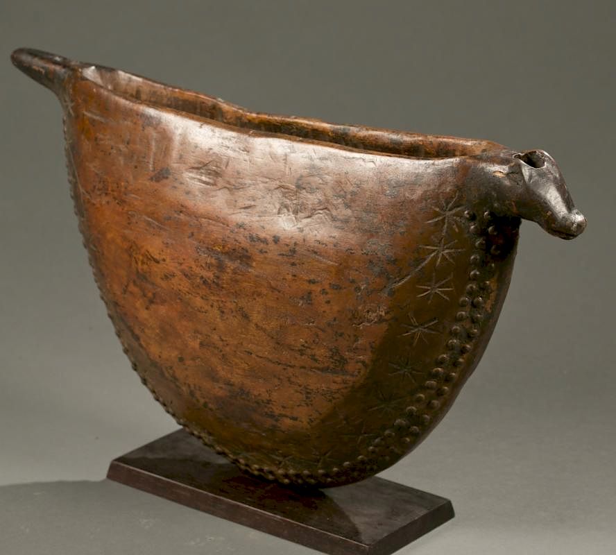 Appraisal: DRC crescent shaped drum early th c A crescent shaped