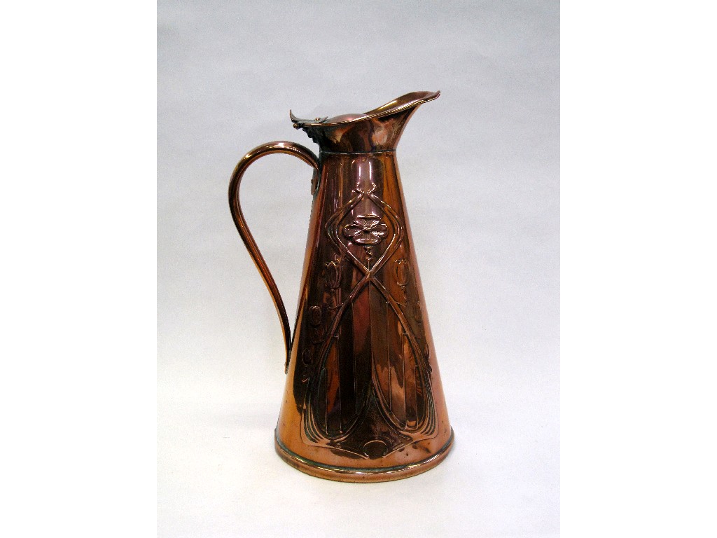 Appraisal: Joseph Sankey Sons Art Nouveau copper jug