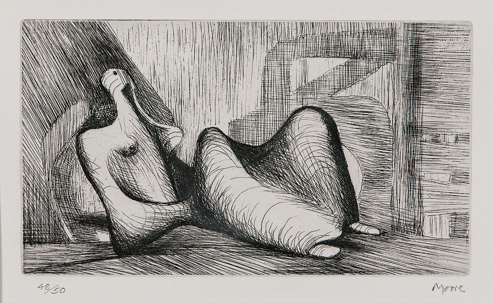 Appraisal: Henry Moore British - Reclining Figure Piranesi Background I Henry