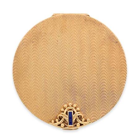 Appraisal: Gold and Sapphire Compact Tiffany Co Estimate -