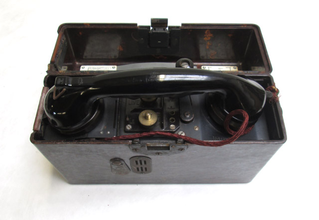 Appraisal: WORLD WAR TWO GERMAN FIELD TELEPHONE brown Bakelite case codes