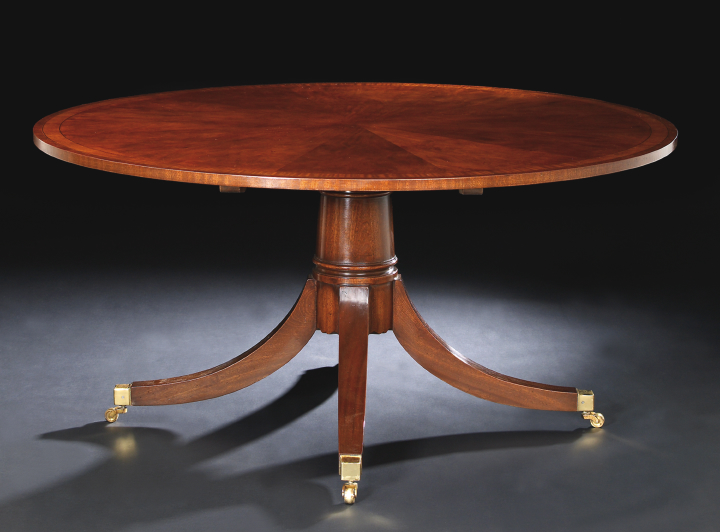 Appraisal: Regency-Style Mahogany Center Table the circular top banded and with