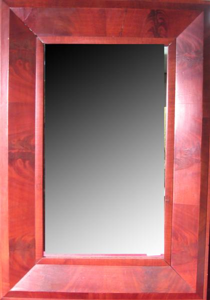 Appraisal: Empire flame mahogany wall mirror The rectangular mirror p late