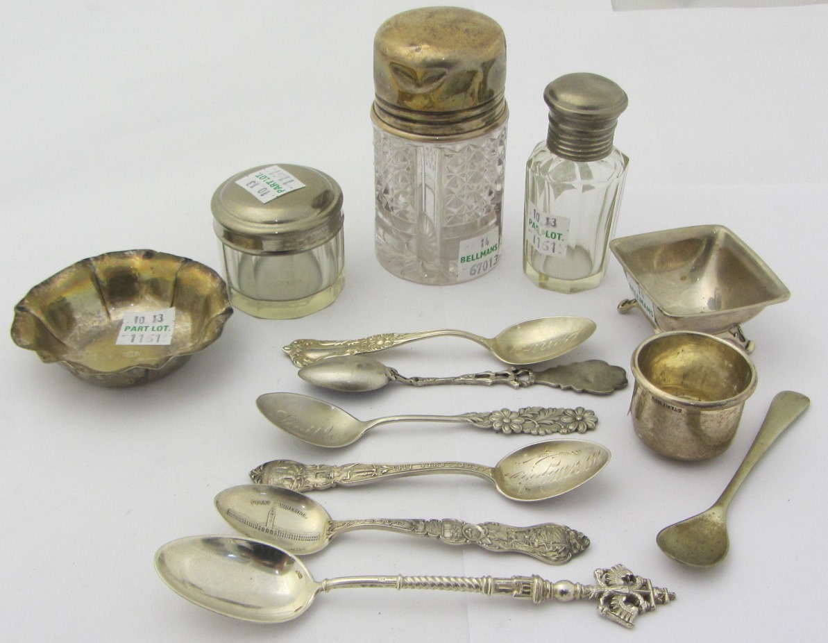 Appraisal: A group of silver Foreign and plated wares comprising seven