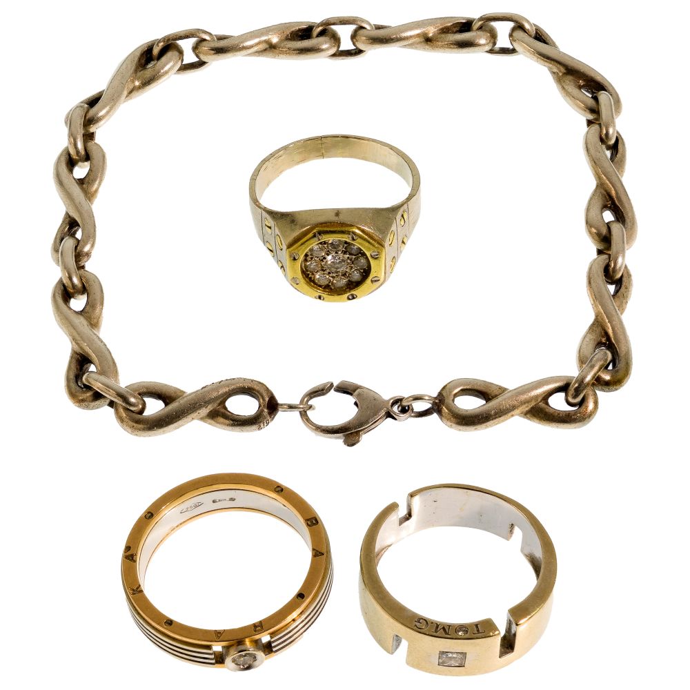 Appraisal: K GOLD AND DIAMOND RING ASSORTMENT items including a bi-colored