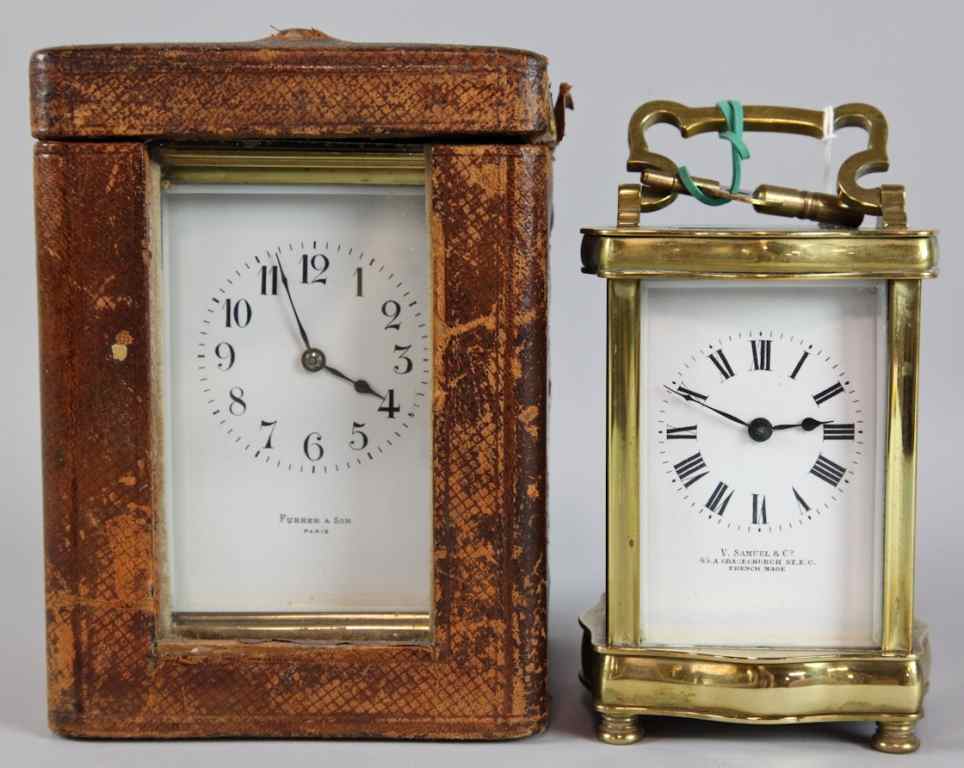 Appraisal: TWO FRENCH CARRIAGE CLOCKS The first Furber Son Paris of