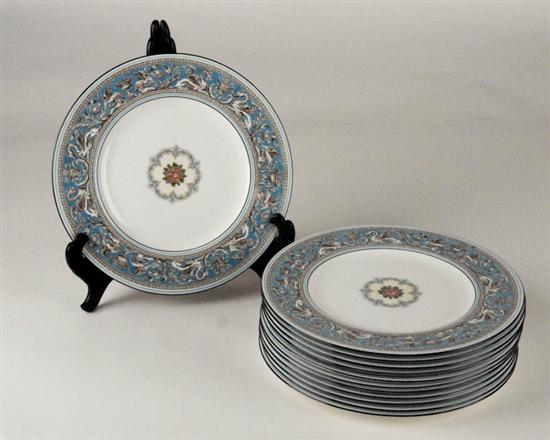 Appraisal: Twelve Wedgwood Florentine Porcelain Plates with blue borders Each diameter