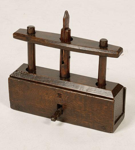 Appraisal: A GEORGE III OAK MOUSETRAP wide See illustration -