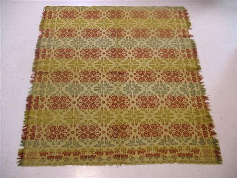 Appraisal: ANTIETAM FACTORY G BAER JACQUARD COVERLET Jacquard red and olive