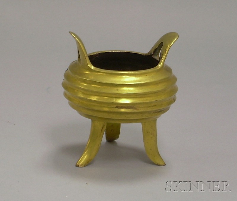 Appraisal: Asian Gilt Censer marked on base ht in