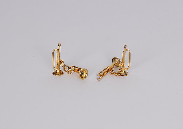 Appraisal: A two pairs of silver gilt cufflinks from the 'Fanfare'