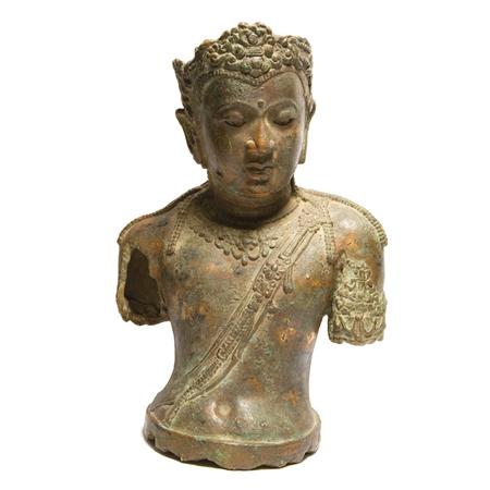 Appraisal: Chinese Tang Dynasty Style Bronze Bust of a Bodhisattva Estimate