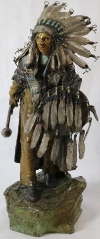 Appraisal: CARL KAUBA - AUSTRIA COLD PAINTEDBRONZE SCULPTURE DEPICTING A NATIVE