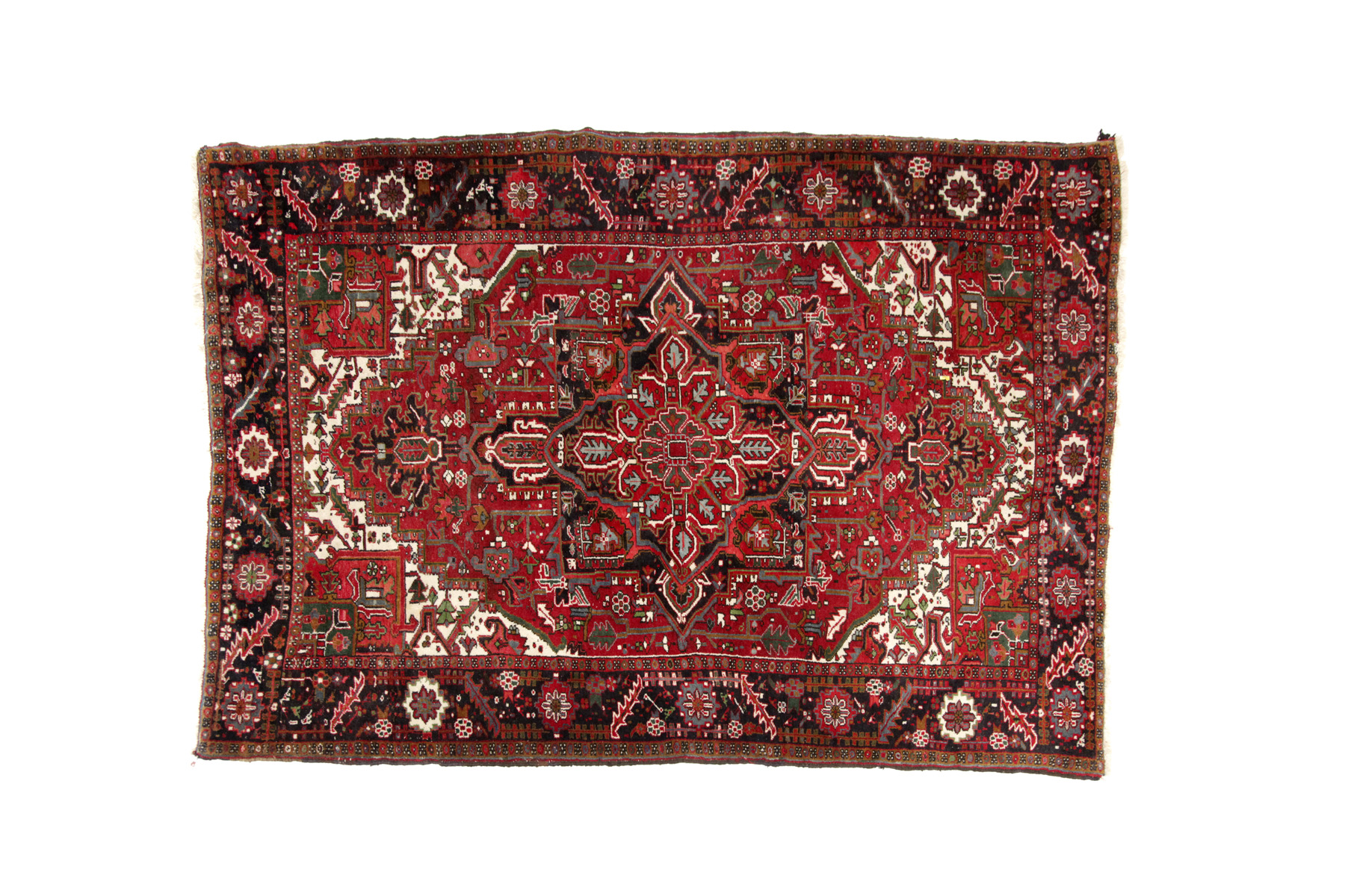 Appraisal: ORIENTAL RUG Mid th century Room size Heriz Red ground