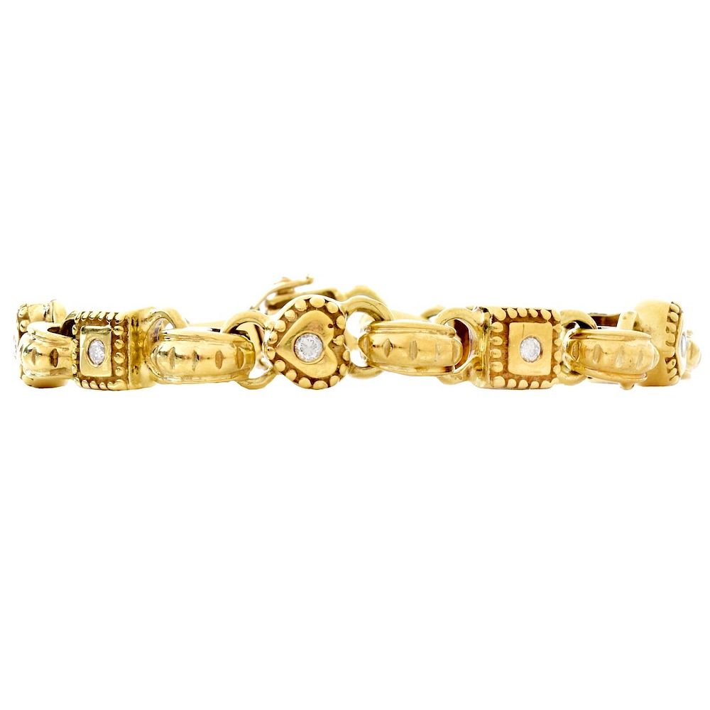 Appraisal: Vintage ct TW Diamond and K Gold Bracelet Vintage Approx