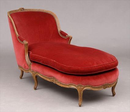 Appraisal: LOUIS XV CARVED BEECHWOOD CHAISE LOUNGE The tub back with