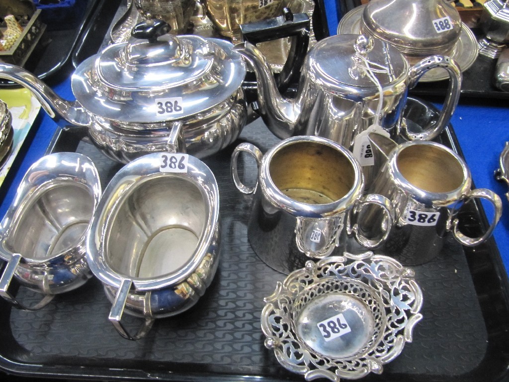 Appraisal: Tray lot of EP - tea service hotel ware bon