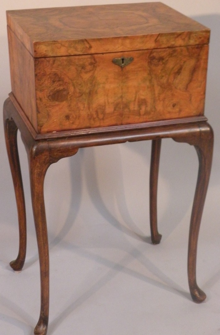 Appraisal: A thC and later walnut teapoy formed as a travelling