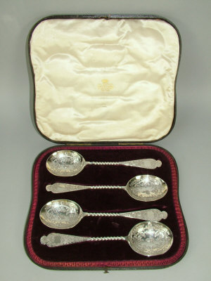 Appraisal: A set of four Victorian silver berry spoons London with