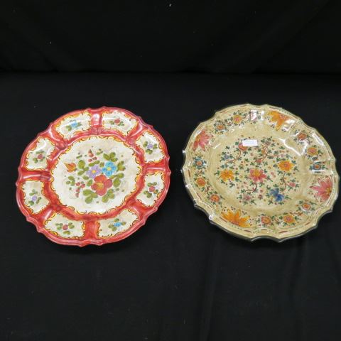 Appraisal: Italian Pottery Chargers florals signed Orvieto