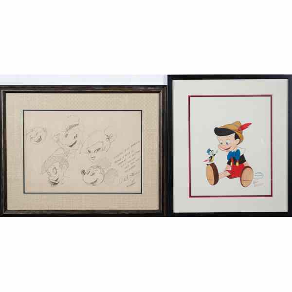 Appraisal: Walt Disney Characters Watercolor Plus Drawings by Joe Witzerman Lot