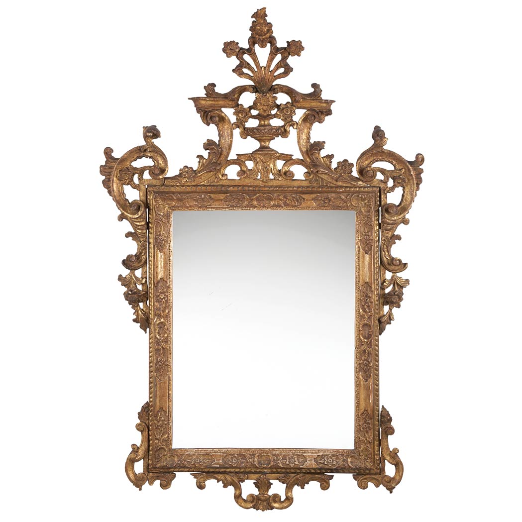 Appraisal: Italian Rococo Gilt-Wood Mirror th Century The rectangular mirror plate