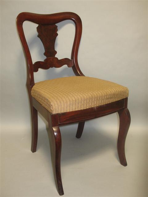 Appraisal: LATE CLASSICAL NEW YORK MAHOGANY SIDECHAIRS Set of four circa