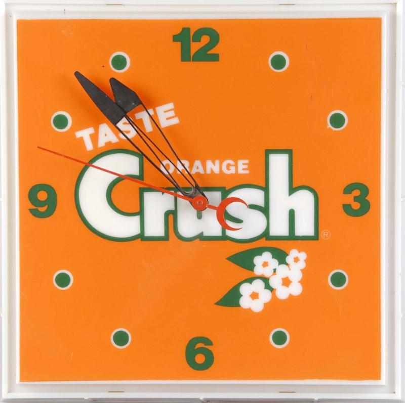 Appraisal: Orange Crush Advertising Clock Description Working Condition Excellent Size x