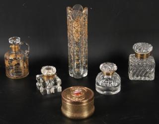 Appraisal: PIECE MISCELLANEOUS LOT OF FRENCH GLASS RELATED ARTICLES INCLUDING QUADRAFOIL