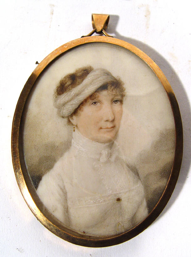 Appraisal: th Century oval portrait miniature onto ivory of a woman