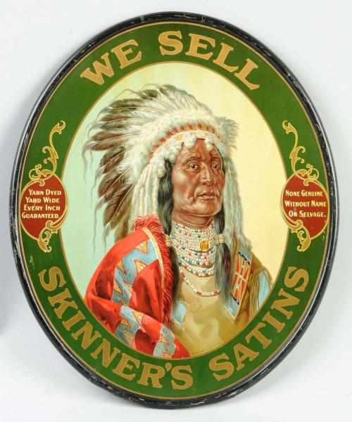 Appraisal: Tin Skinner's Satins Sign Circa to Outstanding color condition and