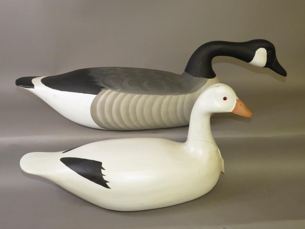 Appraisal: LIFE SIZE GOOSE DECOYS SIGNED BY HARRY V SHOURDca both