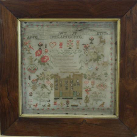 Appraisal: A Victorian sampler of a castle By M Gretor aged