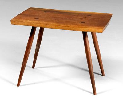 Appraisal: Nakashima walnut side table figured single-board walnut top on turned