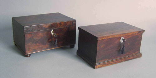 Appraisal: Pennsylvania mahogany tea caddy th c h w together with