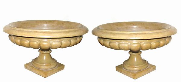 Appraisal: A pair of Italian marble tazzas height in diameter in