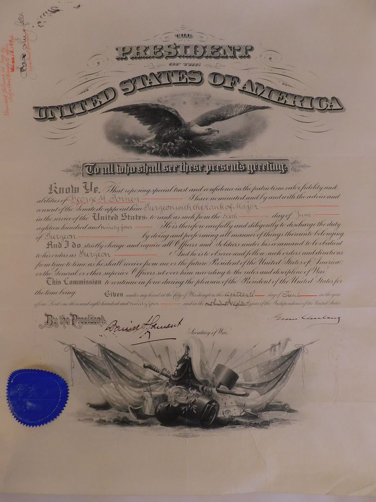 Appraisal: SIGNED GROVER CLEVELAND APPOINTMENT June official United States commission document