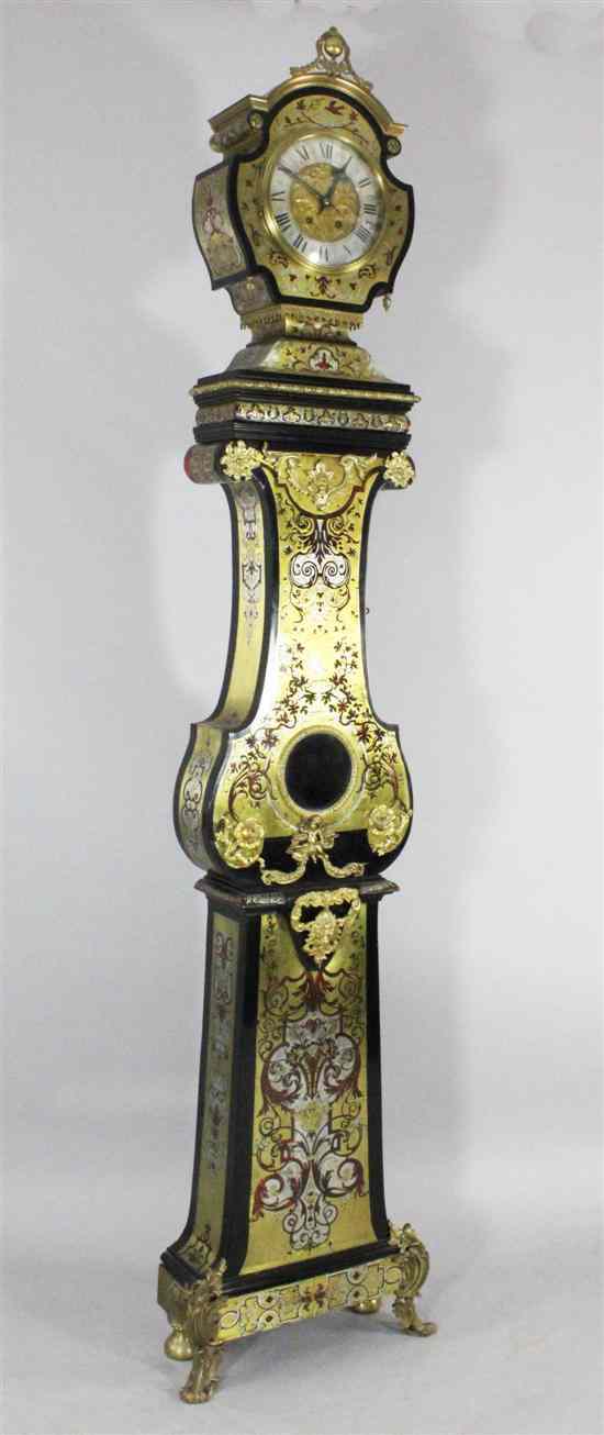 Appraisal: A th century red boulle work longcase clock with silvered