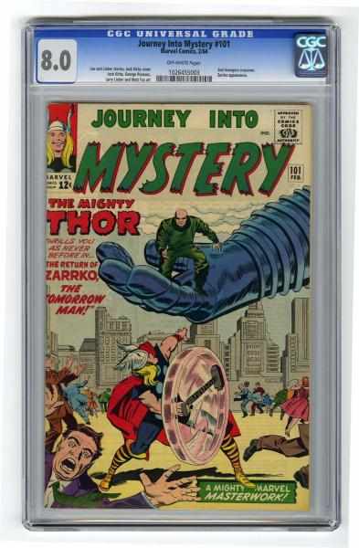 Appraisal: Journey Into Mystery CGC Marvel Comics Lee and Lieber stories