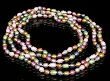 Appraisal: A Long Strand of Multicolor Freshwater Cultured Pearls A long