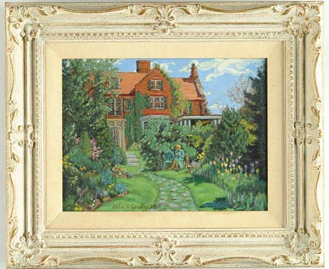 Appraisal: JOHN R GRABACH American - THE GARDEN WALK Oil on