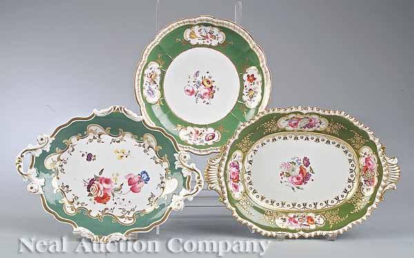 Appraisal: A Group of Late Georgian Floral Motif Dessert Dishes with