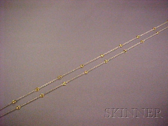 Appraisal: Platinum kt Gold and Diamond Chain spectacle-set with diamond and