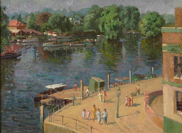 Appraisal: Walter Travis th century The Thames at Richmond unsigned oil